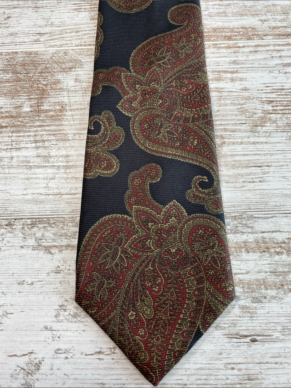 Vintage 90s Kuppenheimer Premiere Edition Silk Neck Tie Oversized Paisley Italy